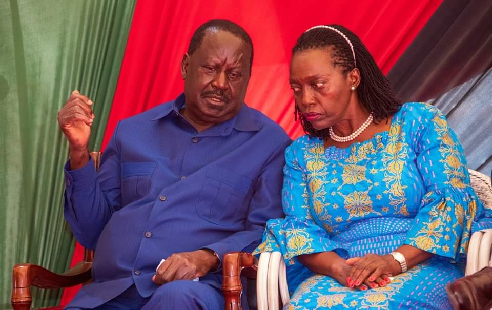 File image of Azimio leader Raila Odinga and Narc Kenya leader Martha Karua.